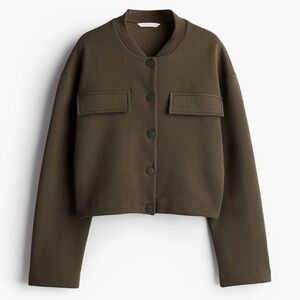 Women's Olive Green Cropped Jacket